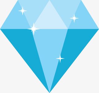 卡通矢量蓝色宝石素材图免抠
