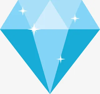 卡通矢量蓝色宝石素材图免抠