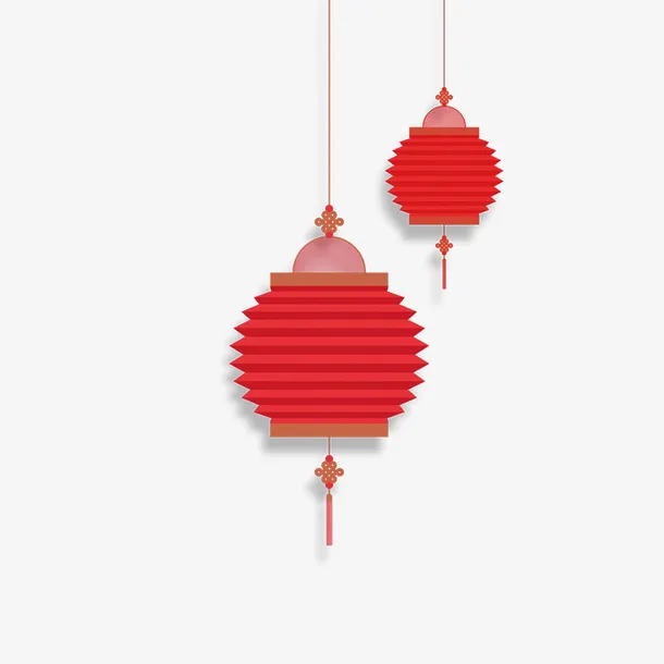 手绘新年灯笼装饰免抠