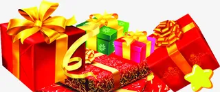 红色卡通节日礼盒创意免抠