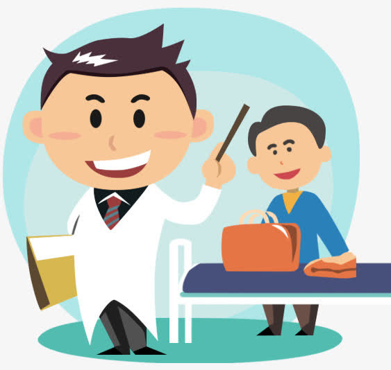 h5素材卡通医生病人免抠
