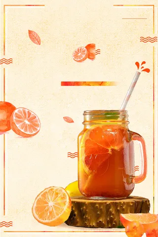 夏日特饮促销海报背景高清