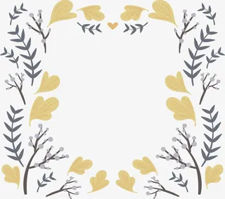 树枝装饰框免抠