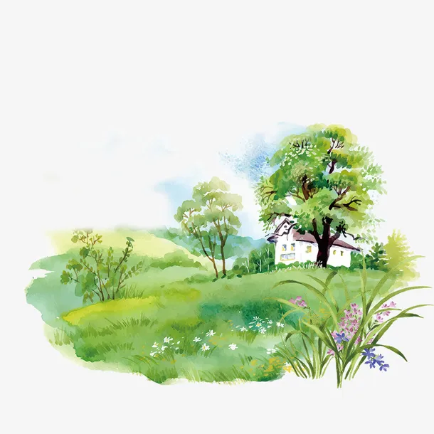 乡村旅行免抠手绘/卡通手绘元素