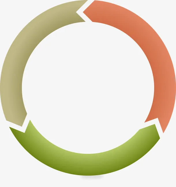 矢量扁平三箭头循环PNG图片免抠