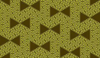 黄色线条几何印花免抠