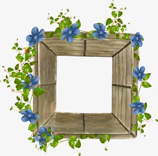 花叶装饰木框免抠