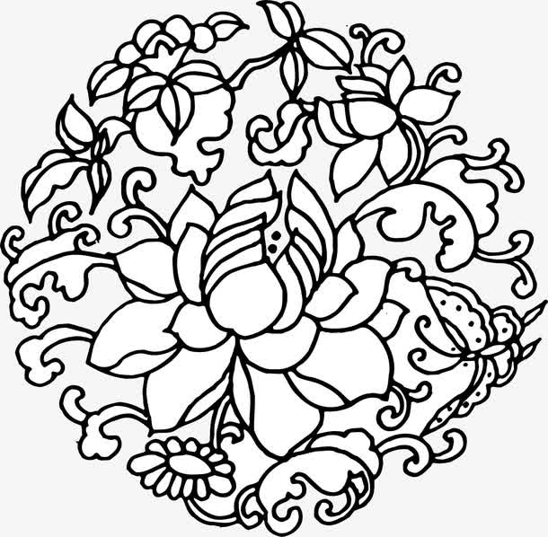 窗户剪花免抠