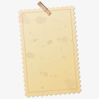 复古纸张和木质夹子免抠