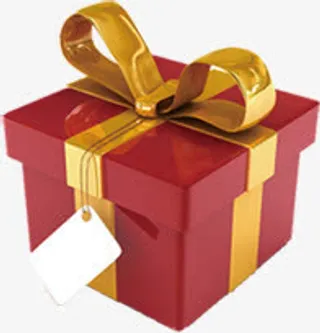 红色惊喜礼物卡片包装免抠