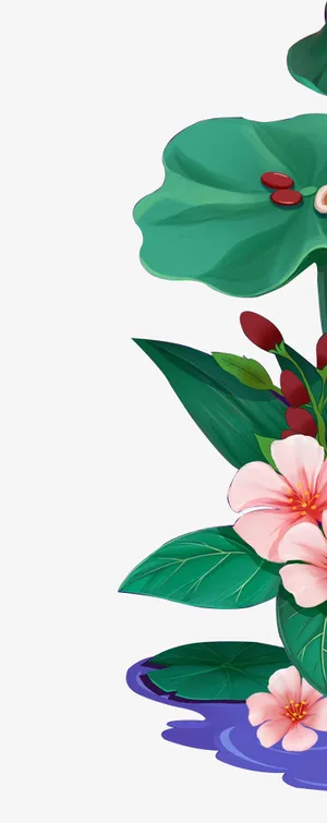 端午中秋中国风手绘荷叶免抠