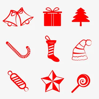 圣诞节剪纸装饰免抠