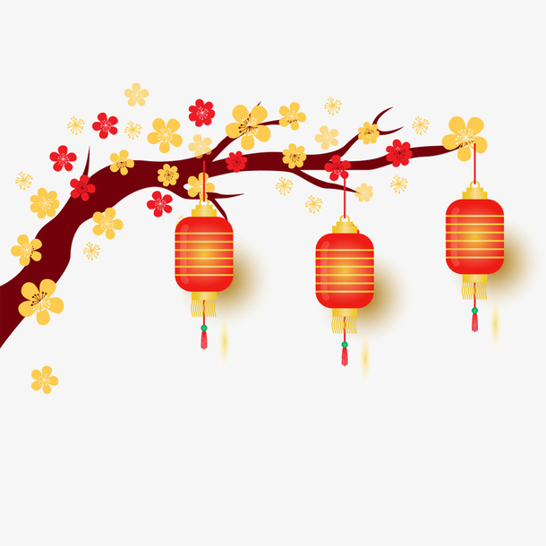 春节喜庆灯笼装饰免抠