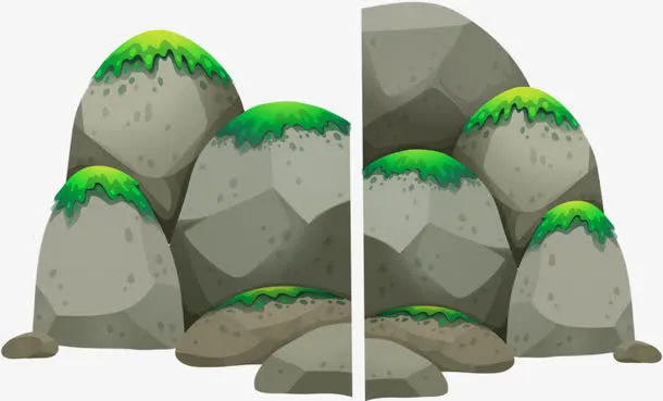 石头上长青苔免抠