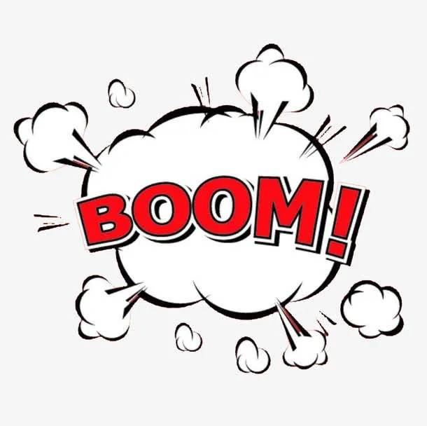BOOM气团惊叹标贴免抠