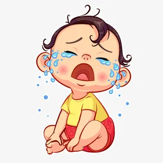 卡通孩子大哭免抠