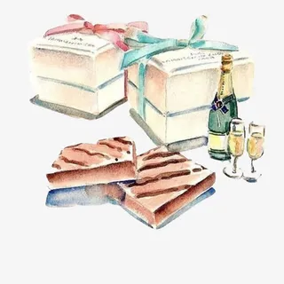 巧克力礼盒手绘画素材图片免抠