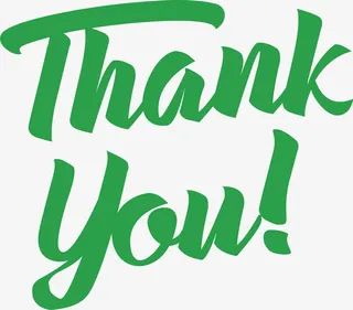 绿色手写谢谢你免抠
