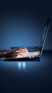 蓝色渐变电脑广告背景素材高清