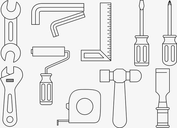 维修施工工具免抠