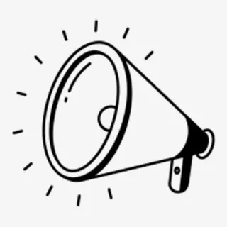 手绘通知黑色小喇叭免抠