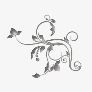银色欧式装饰花纹免抠