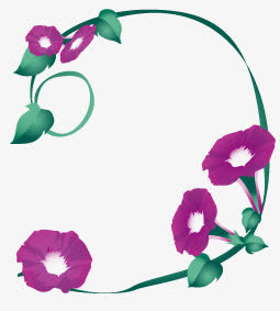 紫色喇叭花免抠