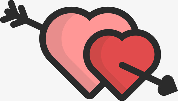 情人节卡通穿心爱心免抠