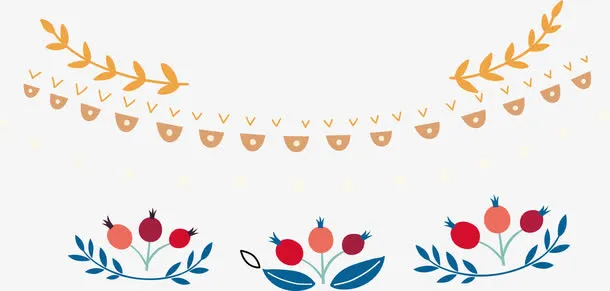 手绘花朵装饰图案免抠