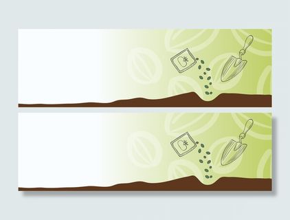 手绘园艺banner背景高清