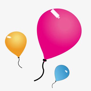 矢量多彩卡通气球免抠