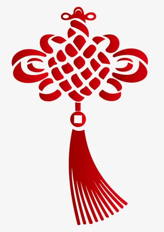 手绘中国结底纹免抠