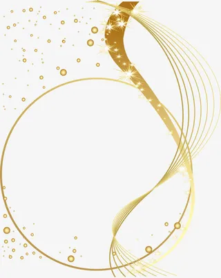 金色闪耀线条光芒免抠