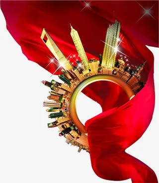 飘逸的丝带免抠