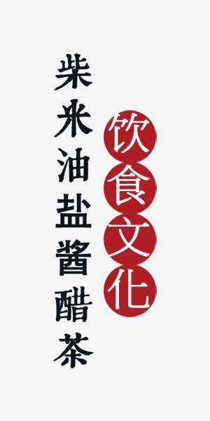 饮食文化中国风美食艺术字免抠