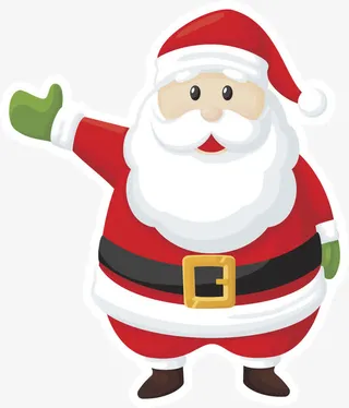 卡通矢量圣诞老人爷爷免抠