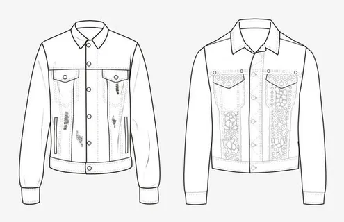 短款机车牛仔外套免抠