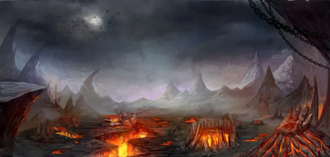 魔幻世界黑暗山谷海报背景