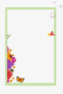 38妇女节花朵主题边框设计免抠