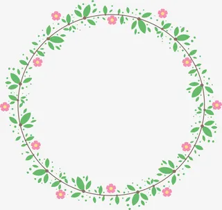 可爱小粉花花环免抠