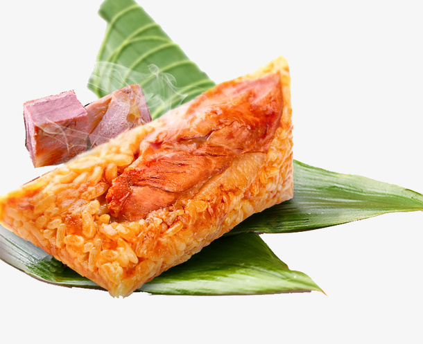新鲜大肉粽子摄影免抠