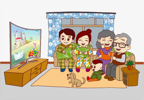 一起看电视免抠