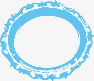 蓝色复古镜框免抠