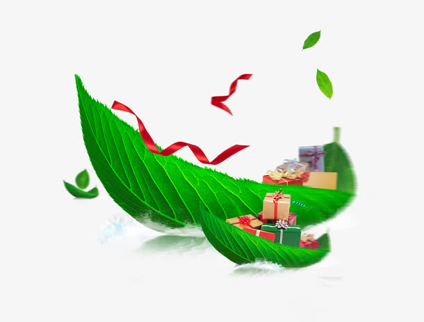 树叶船免抠