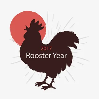 矢量鸡年剪影免抠