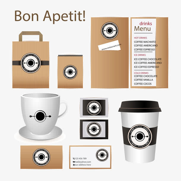 矢量餐饮VI设计免抠