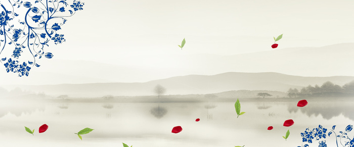 中国风水墨青花背景高清