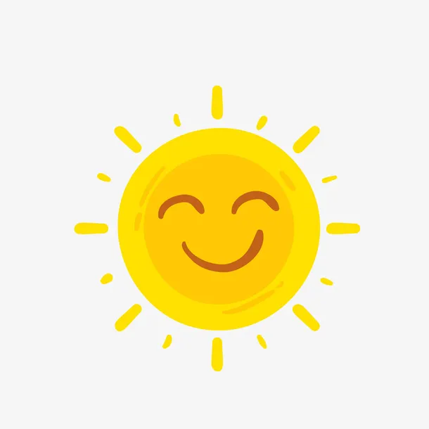 可爱表情黄色太阳免抠