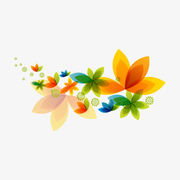 卡通抽象炫彩花免抠