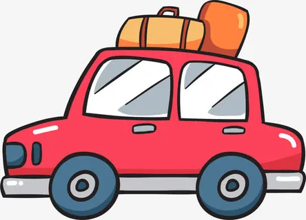春运自驾红色汽车免抠
